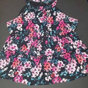 Torrid Black Floral Halter Top